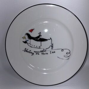 Vintage Y2K Tipsy Penguin Salad Dessert Snack Plates by Pottery Barn